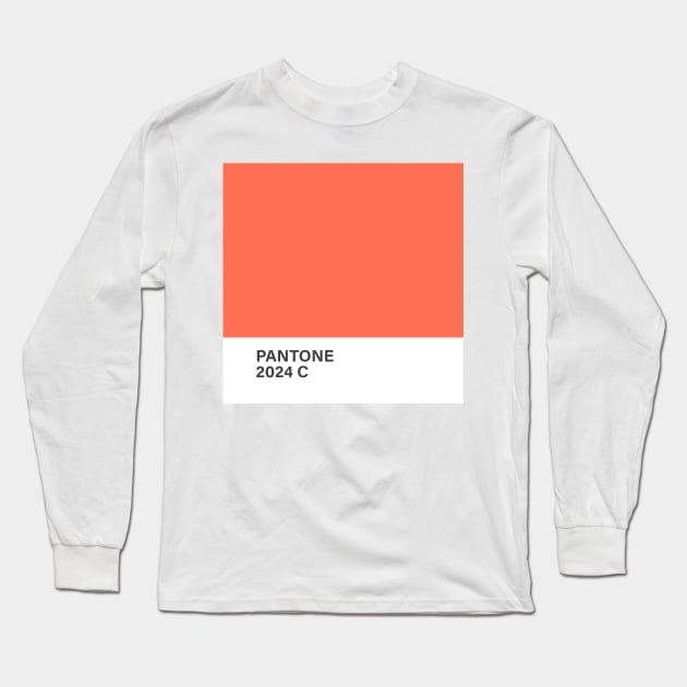 pantone, 2024c, orange, color, 2024 Long Sleeve T-Shirt by princessmi-com